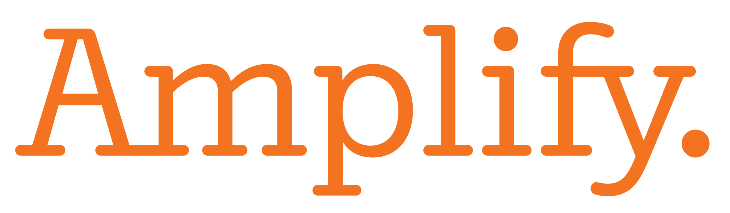 Amplify logo, orange in color